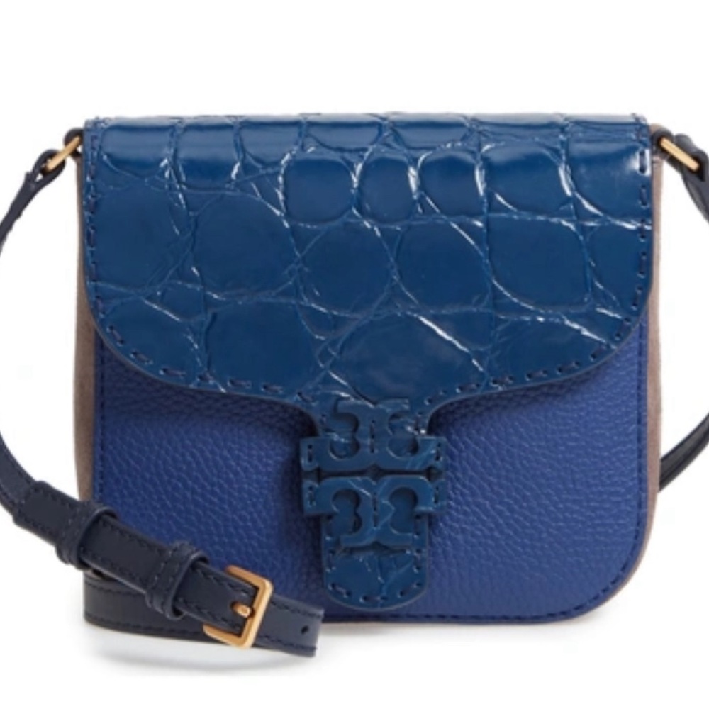 Tory Burch Mcgraw Croc Embossed crossbody